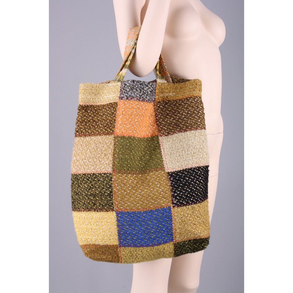 Vintage 70s Patchwork Shopper Hippie Tote Bag - Picture 3 of 7